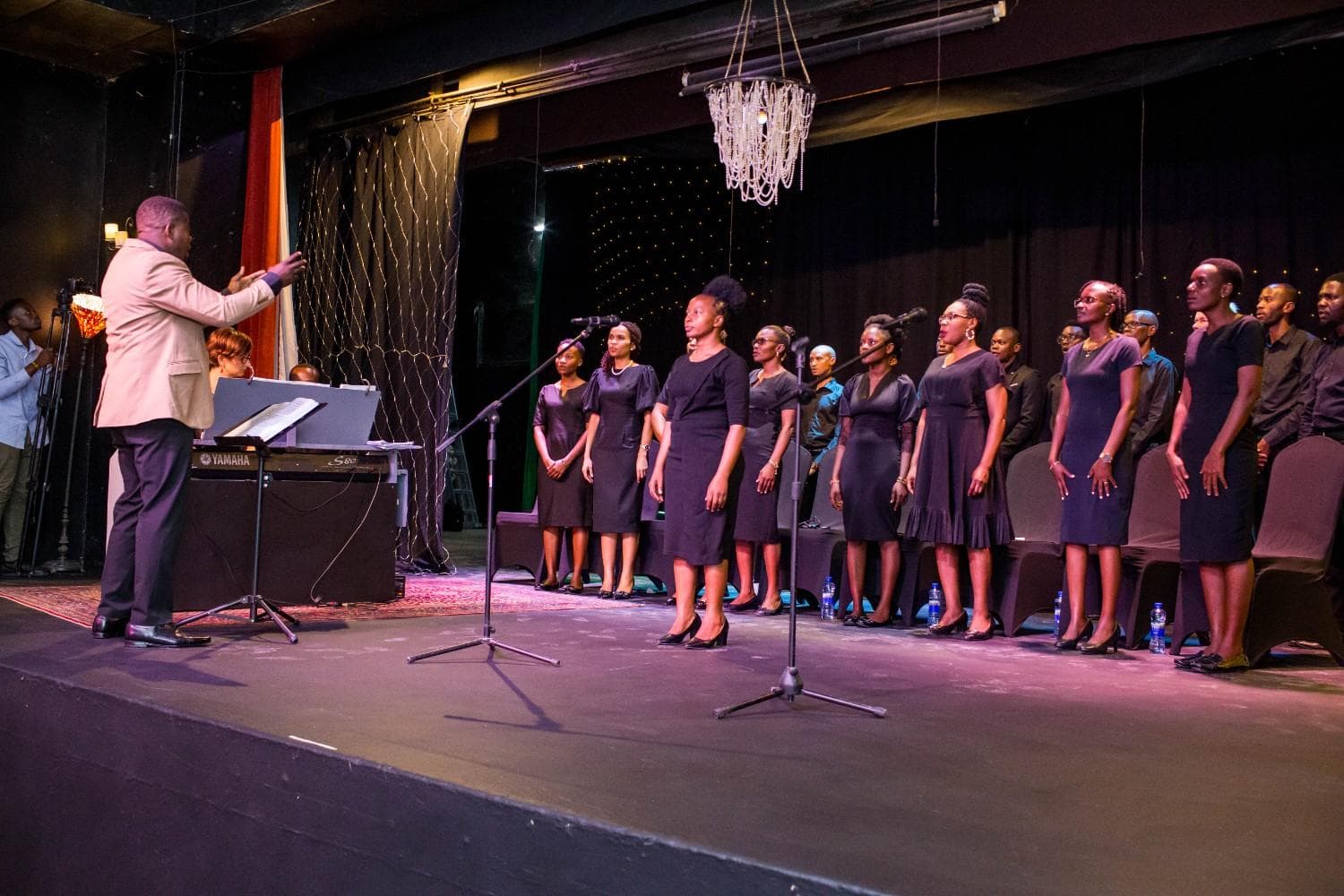Early TPS concert evening on a lit stage
