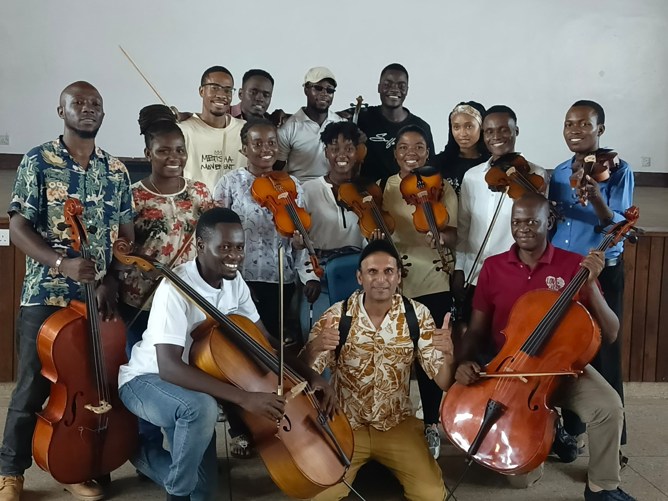 String class students gathered for TPS academy work